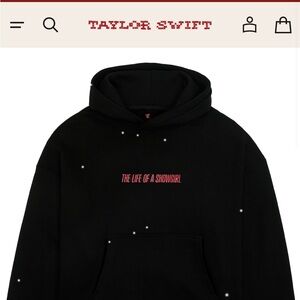Taylor Swift Black Hoodie with Red Text